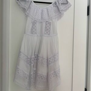 Charo Ruiz Ibiza White Lace Off-Shoulder Dress - Size S